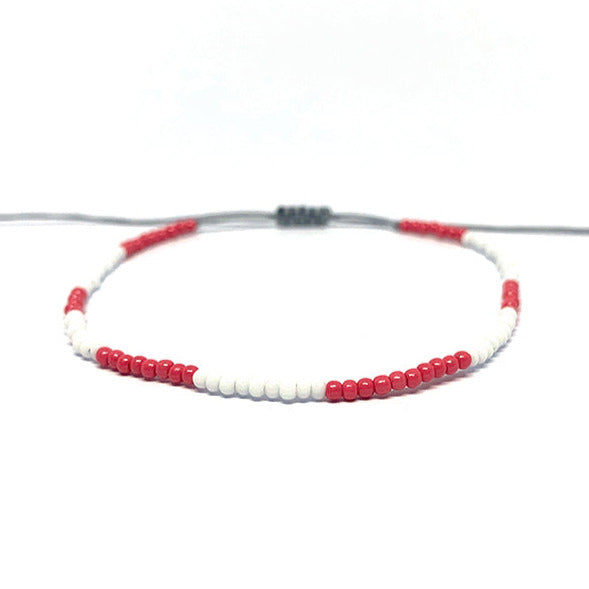 2MM BEADS CANCUN WHITE AND RED