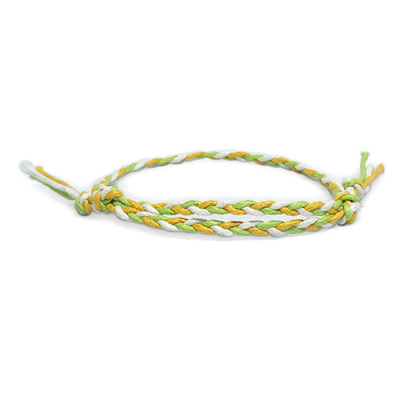 ETHNIC WIND COTTON ROPE WHITE/GREEN/YELLOW